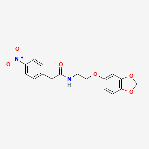 N-(2-(benzo[d][1,3]dioxol-5-yloxy)ethyl)-2-(4-nitrophenyl)acetamide