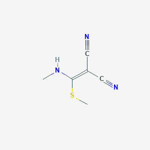 molecular formula C6H7N3S B2819198 Propanedinitrile, 2-[(methylamino)(methylthio)methylene]- CAS No. 19475-16-2