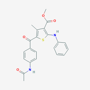 molecular formula C22H20N2O4S B281920 Methyl5-[4-(acetylamino)benzoyl]-2-anilino-4-methyl-3-thiophenecarboxylate 