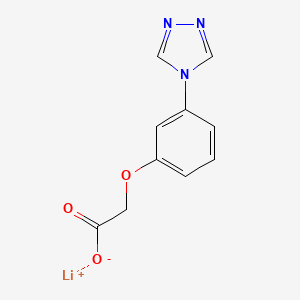 molecular formula C10H8LiN3O3 B2819204 Lithium;2-[3-(1,2,4-triazol-4-yl)phenoxy]acetate CAS No. 2228951-97-9