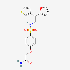 2-(4-{[2-(Furan-2-yl)-2-(thiophen-3-yl)ethyl]sulfamoyl}phenoxy)acetamide