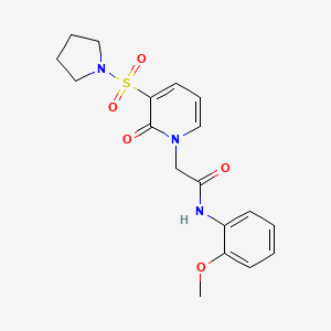 molecular formula C18H21N3O5S B2819215 N-(2-methoxyphenyl)-2-(2-oxo-3-(pyrrolidin-1-ylsulfonyl)pyridin-1(2H)-yl)acetamide CAS No. 1251593-91-5