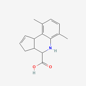 molecular formula C15H17NO2 B2819218 6,9-Dimethyl-3a,4,5,9b-tetrahydro-3H-cyclopenta[c]quinoline-4-carboxylic acid CAS No. 354815-83-1