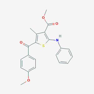 molecular formula C21H19NO4S B281922 Methyl 2-anilino-5-(4-methoxybenzoyl)-4-methyl-3-thiophenecarboxylate 