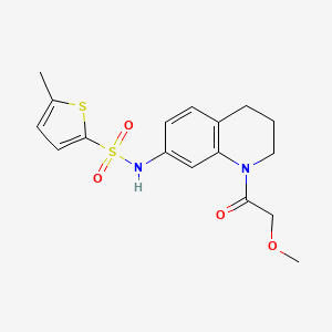 molecular formula C17H20N2O4S2 B2819220 N-(1-(2-methoxyacetyl)-1,2,3,4-tetrahydroquinolin-7-yl)-5-methylthiophene-2-sulfonamide CAS No. 1172943-81-5
