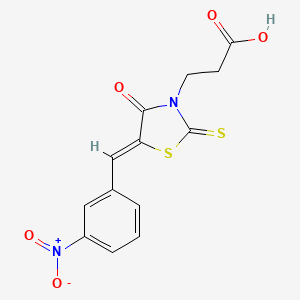 molecular formula C13H10N2O5S2 B2819221 (Z)-3-(5-(3-nitrobenzylidene)-4-oxo-2-thioxothiazolidin-3-yl)propanoic acid CAS No. 7025-22-1