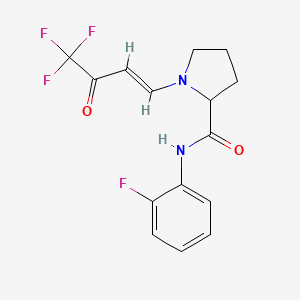 (E)-N-(2-fluorophenyl)-1-(4,4,4-trifluoro-3-oxobut-1-en-1-yl)pyrrolidine-2-carboxamide