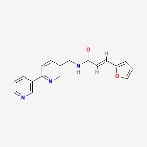 molecular formula C18H15N3O2 B2819238 (E)-N-([2,3'-bipyridin]-5-ylmethyl)-3-(furan-2-yl)acrylamide CAS No. 2035017-79-7
