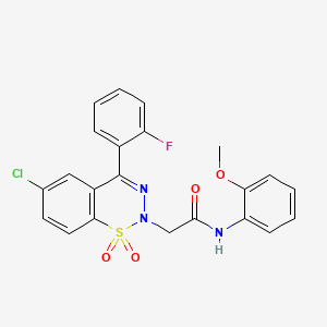 2-(6-chloro-4-(2-fluorophenyl)-1,1-dioxido-2H-benzo[e][1,2,3]thiadiazin-2-yl)-N-(2-methoxyphenyl)acetamide