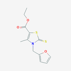 Ethyl 3-(furan-2-ylmethyl)-4-methyl-2-sulfanylidene-1,3-thiazole-5-carboxylate