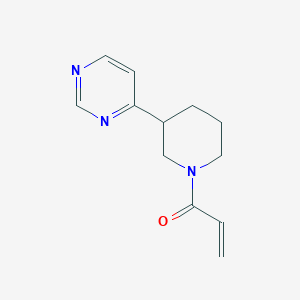 molecular formula C12H15N3O B2819253 1-[3-(Pyrimidin-4-yl)piperidin-1-yl]prop-2-en-1-one CAS No. 2094628-16-5