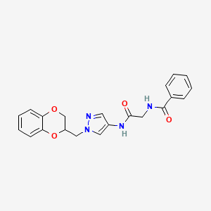 N-{1-[(2,3-dihydro-1,4-benzodioxin-2-yl)methyl]-1H-pyrazol-4-yl}-2-(phenylformamido)acetamide