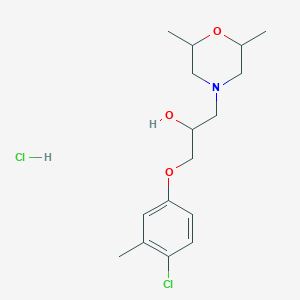 molecular formula C16H25Cl2NO3 B2819257 1-(4-Chloro-3-methylphenoxy)-3-(2,6-dimethylmorpholino)propan-2-ol hydrochloride CAS No. 1217675-39-2