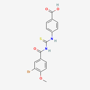 molecular formula C16H13BrN2O4S B2819258 4-[(3-Bromo-4-methoxybenzoyl)carbamothioylamino]benzoic acid CAS No. 435282-71-6