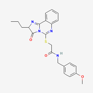 molecular formula C23H24N4O3S B2819260 N-(4-methoxybenzyl)-2-((3-oxo-2-propyl-2,3-dihydroimidazo[1,2-c]quinazolin-5-yl)thio)acetamide CAS No. 1173731-18-4