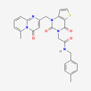 2-[1-[(6-methyl-4-oxopyrido[1,2-a]pyrimidin-2-yl)methyl]-2,4-dioxothieno[3,2-d]pyrimidin-3-yl]-N-[(4-methylphenyl)methyl]acetamide