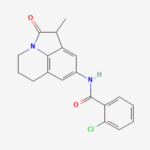 2-Chloro-N-(3-methyl-2-oxo-1-azatricyclo[6.3.1.04,12]dodeca-4,6,8(12)-trien-6-yl)benzamide
