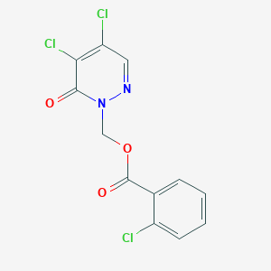 molecular formula C12H7Cl3N2O3 B2819287 [4,5-dichloro-6-oxo-1(6H)-pyridazinyl]methyl 2-chlorobenzenecarboxylate CAS No. 178211-07-9