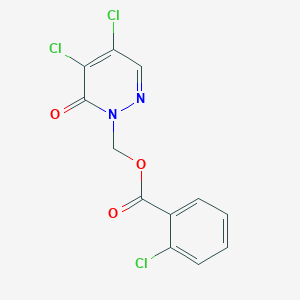 molecular formula C12H7Cl3N2O3 B2819287 [4,5-二氯-6-氧代-1(6H)-吡啶-基甲基]苯甲酸2-氯基苯甲酯 CAS No. 178211-07-9