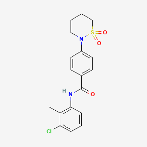 molecular formula C18H19ClN2O3S B2819289 N-(3-chloro-2-methylphenyl)-4-(1,1-dioxothiazinan-2-yl)benzamide CAS No. 899756-79-7