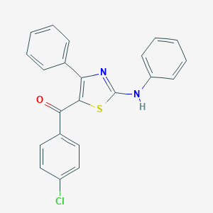 molecular formula C22H15ClN2OS B281929 (2-Anilino-4-phenyl-1,3-thiazol-5-yl)(4-chlorophenyl)methanone 