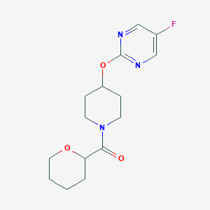 molecular formula C15H20FN3O3 B2819290 [4-(5-Fluoropyrimidin-2-yl)oxypiperidin-1-yl]-(oxan-2-yl)methanone CAS No. 2380098-99-5