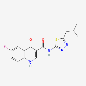 molecular formula C16H15FN4O2S B2819298 6-fluoro-4-hydroxy-N-(5-isobutyl-1,3,4-thiadiazol-2-yl)quinoline-3-carboxamide CAS No. 951927-32-5