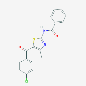 molecular formula C18H13ClN2O2S B281930 N-[5-(4-chlorobenzoyl)-4-methyl-1,3-thiazol-2-yl]benzamide 