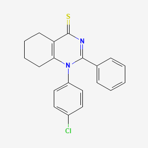 molecular formula C20H17ClN2S B2819307 1-(4-chlorophenyl)-2-phenyl-1,4,5,6,7,8-hexahydroquinazoline-4-thione CAS No. 21092-71-7