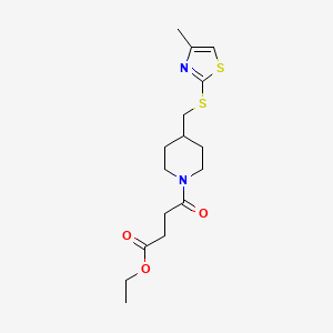Ethyl 4-(4-(((4-methylthiazol-2-yl)thio)methyl)piperidin-1-yl)-4-oxobutanoate