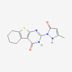 2-(5-methyl-3-oxo-1H-pyrazol-2-yl)-5,6,7,8-tetrahydro-3H-[1]benzothiolo[2,3-d]pyrimidin-4-one