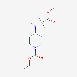 molecular formula C13H24N2O4 B2819319 Ethyl 4-((1-methoxy-2-methyl-1-oxopropan-2-yl)amino)piperidine-1-carboxylate CAS No. 879614-69-4
