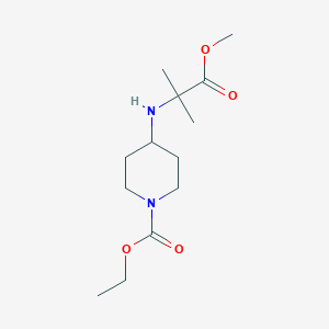 molecular formula C13H24N2O4 B2819319 乙酸4-((1-甲氧基-2-甲基-1-氧代丙酮-2-基)氨基)哌啶-1-羧酸乙酯 CAS No. 879614-69-4