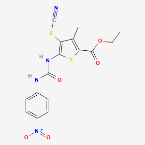 Ethyl 3-methyl-5-[(4-nitrophenyl)carbamoylamino]-4-thiocyanatothiophene-2-carboxylate