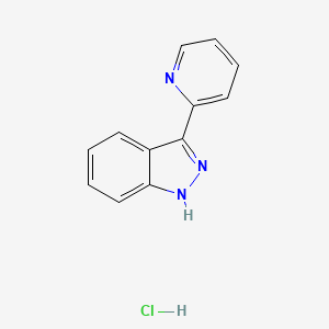 molecular formula C12H10ClN3 B2819322 3-(吡啶-2-基)-1H-吲哚盐酸盐 CAS No. 2197056-76-9
