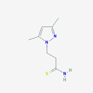 molecular formula C8H13N3S B2819327 3-(3,5-dimethyl-1H-pyrazol-1-yl)propanethioamide CAS No. 956958-75-1