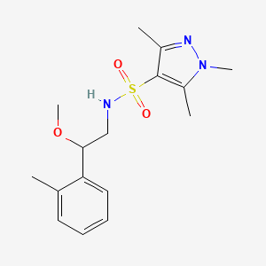 molecular formula C16H23N3O3S B2819331 N-(2-methoxy-2-(o-tolyl)ethyl)-1,3,5-trimethyl-1H-pyrazole-4-sulfonamide CAS No. 1797159-95-5