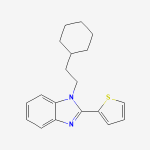 molecular formula C19H22N2S B2819332 1-(2-Cyclohexylethyl)-2-thiophen-2-ylbenzimidazole CAS No. 637754-35-9