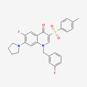 molecular formula C27H24F2N2O3S B2819336 6-fluoro-1-(3-fluorobenzyl)-7-(pyrrolidin-1-yl)-3-tosylquinolin-4(1H)-one CAS No. 892765-20-7