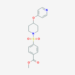 molecular formula C18H20N2O5S B2819337 Methyl 4-((4-(pyridin-4-yloxy)piperidin-1-yl)sulfonyl)benzoate CAS No. 2034329-85-4