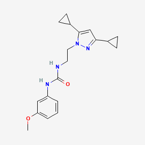 molecular formula C19H24N4O2 B2819338 1-(2-(3,5-二环丙基-1H-吡唑-1-基)乙基)-3-(3-甲氧基苯基)脲 CAS No. 1796990-34-5