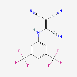 molecular formula C13H4F6N4 B2819341 2-[3,5-双(三氟甲基)苯基氨基]乙烯-1,1,2-三甲酰胺 CAS No. 113710-36-4