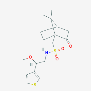 molecular formula C17H25NO4S2 B2819343 1-(7,7-dimethyl-2-oxobicyclo[2.2.1]heptan-1-yl)-N-(2-methoxy-2-(thiophen-3-yl)ethyl)methanesulfonamide CAS No. 1797649-74-1