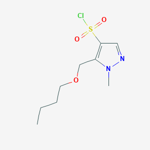 molecular formula C9H15ClN2O3S B2819355 5-(butoxymethyl)-1-methyl-1H-pyrazole-4-sulfonyl chloride CAS No. 1856102-29-8