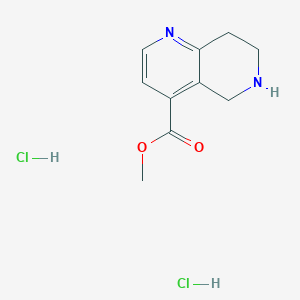 molecular formula C10H14Cl2N2O2 B2819360 甲基-5,6,7,8-四氢-1,6-萘啶-4-羧酸酯二盐酸盐 CAS No. 1993173-64-0