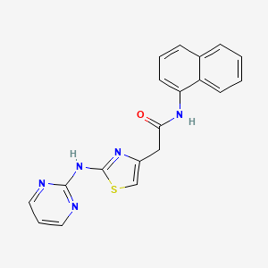 molecular formula C19H15N5OS B2819361 N-(naphthalen-1-yl)-2-(2-(pyrimidin-2-ylamino)thiazol-4-yl)acetamide CAS No. 1323669-21-1