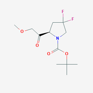molecular formula C12H19F2NO4 B2819363 叔丁基(2R)-4,4-二氟-2-(2-甲氧基乙酰)吡咯啉-1-羧酸酯 CAS No. 2136201-22-2