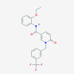molecular formula C22H19F3N2O3 B2819364 N-(2-ethoxyphenyl)-6-oxo-1-[[3-(trifluoromethyl)phenyl]methyl]pyridine-3-carboxamide CAS No. 1004393-37-6