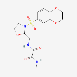 N1-((3-((2,3-dihydrobenzo[b][1,4]dioxin-6-yl)sulfonyl)oxazolidin-2-yl)methyl)-N2-methyloxalamide