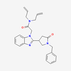 2-{2-[5-oxo-1-benzylpyrrolidin-3-yl]benzimidazolyl}-N,N-diprop-2-enylacetamide